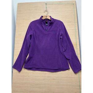The North Face Womens M M Fleece Pullover Purple 14 Zip Long Sleeve